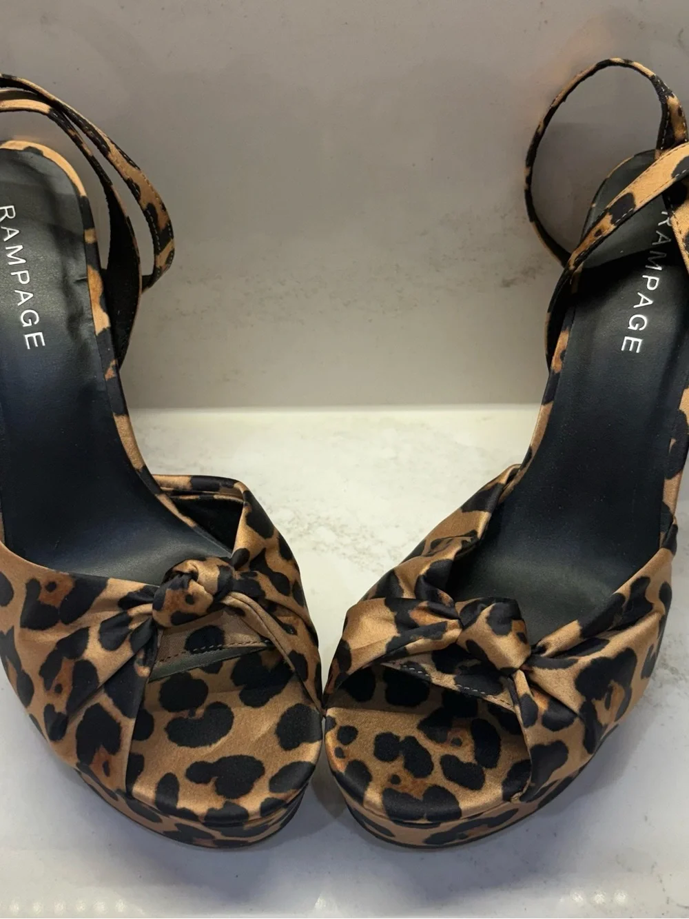 Rampage Leopard-Print Ankle-Strap Platform Sandal